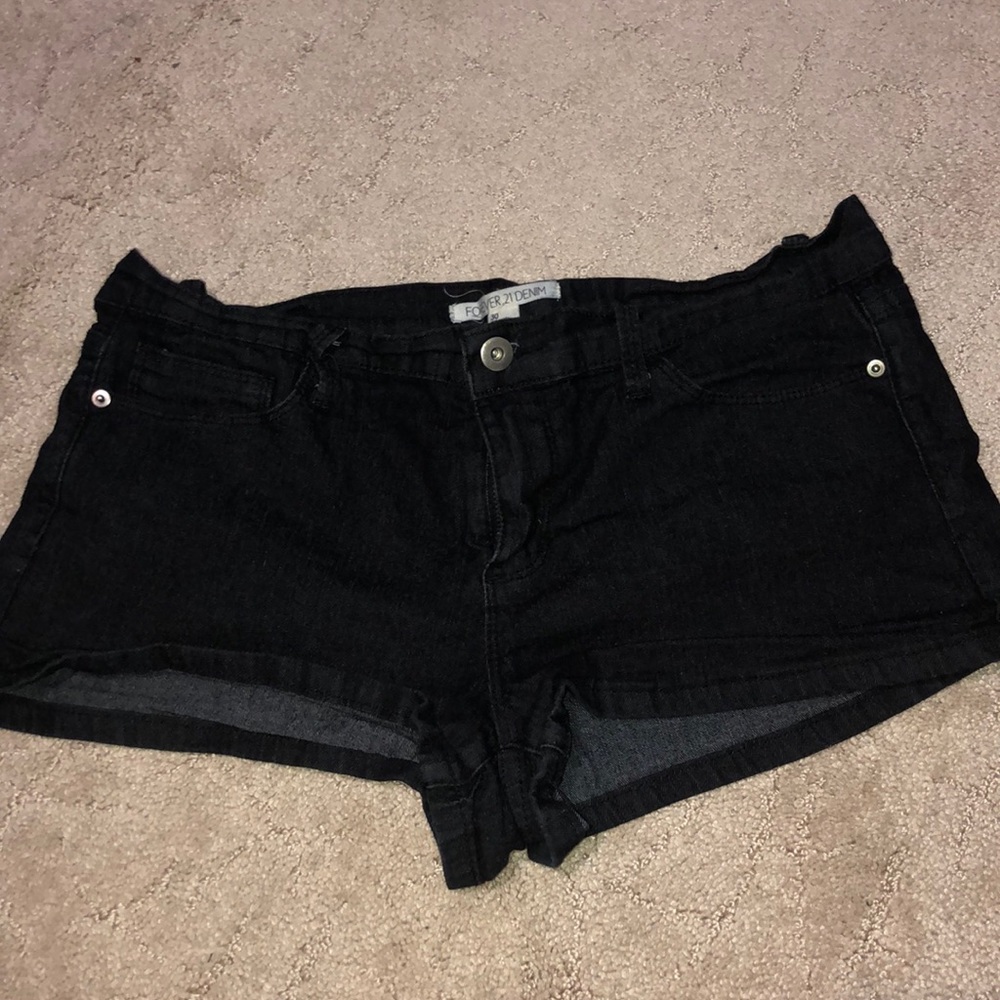 Forever 21 black denim shorts